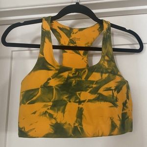 Girlfriend Collective Mango Yellow Tie-Dye Paloma Tank Too Bra, M
